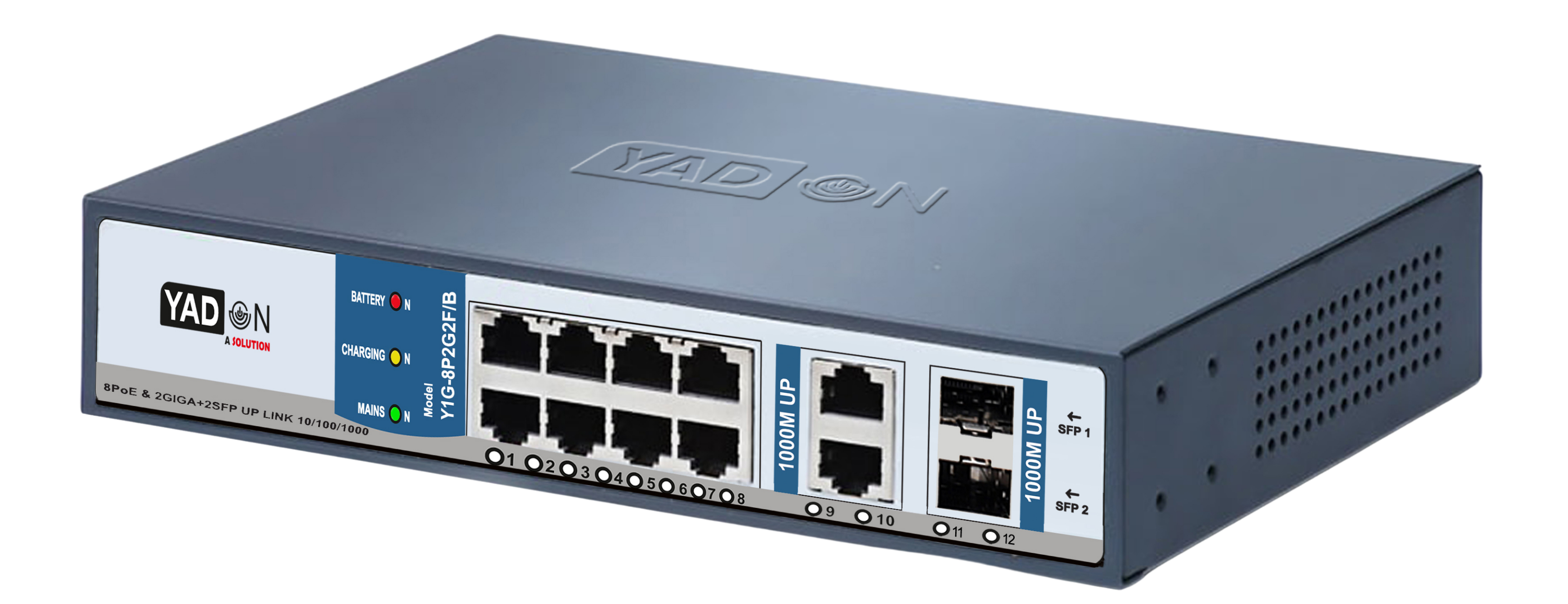 YADON Y1G-8P2G2F/B Gigabit PoE switch with SFP