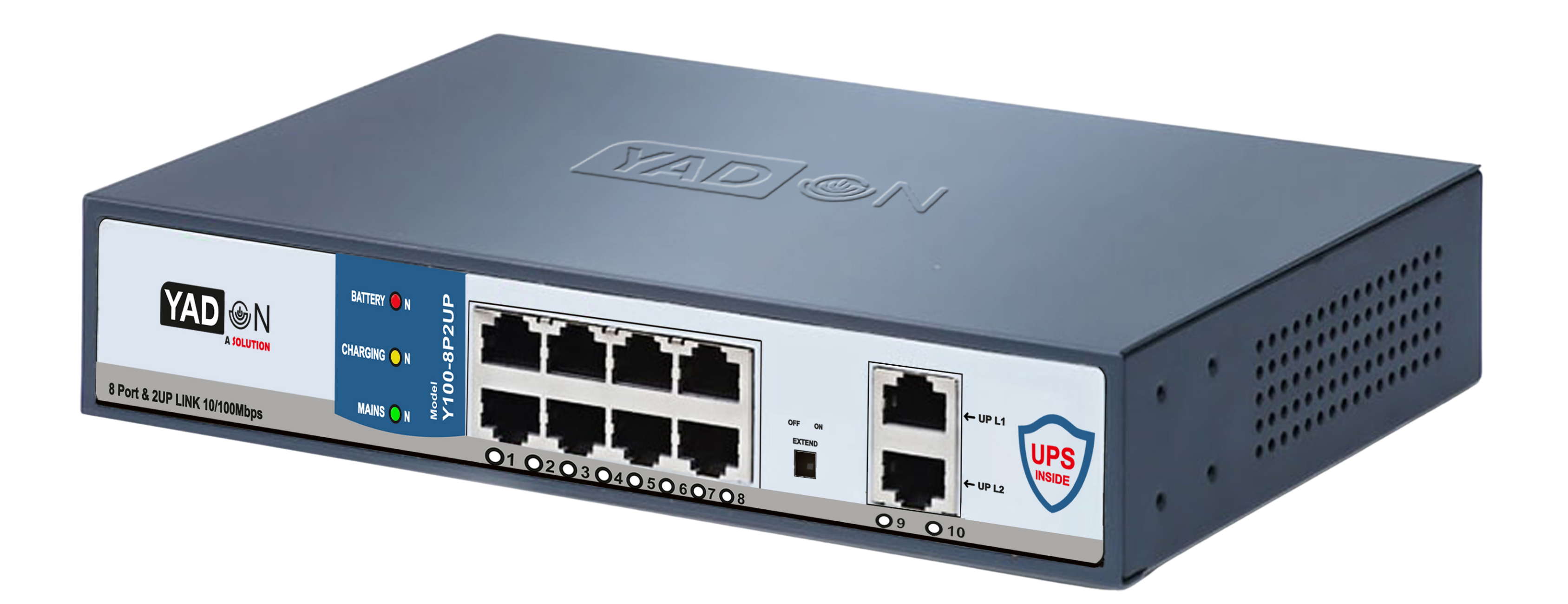 YADON Y100-8P2UP/B PoE switch